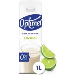 Jumbo Optimel Drinkyoghurt Limoen 0% Vet 1L aanbieding