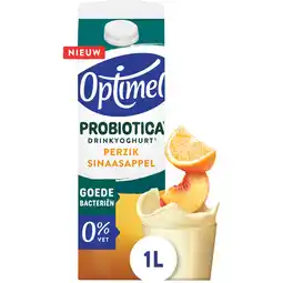 Jumbo Optimel Probiotica Drinkyoghurt Perzik Sinaasappel 0% Vet 1000 ml aanbieding