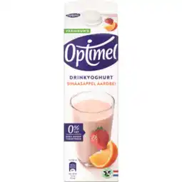 Jumbo Optimel Drinkyoghurt Sinaasappel Aardbei 0% Vet 1L aanbieding