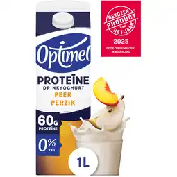 Jumbo Optimel Proteïne Drinkyoghurt Perzik Peer 0% Vet 1L aanbieding