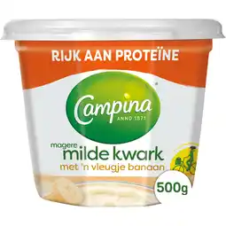 Jumbo Campina Magere Milde Kwark met 'n Vleugje Banaan 500 g aanbieding