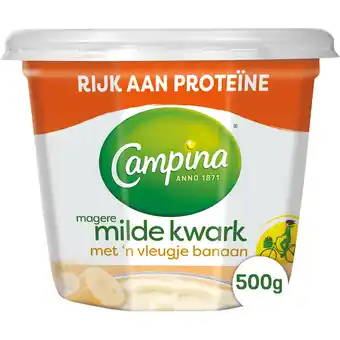 Jumbo Campina Magere Milde Kwark met 'n Vleugje Banaan 500 g aanbieding