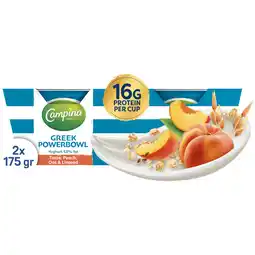 Jumbo Campina Griekse Powerbowl Perzik 2x175g aanbieding