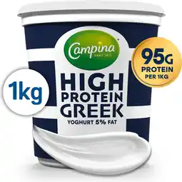 Jumbo Campina High Protein Greek Yoghurt 5% Fat 1 kg aanbieding
