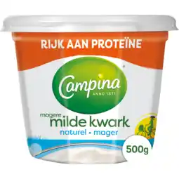 Jumbo Campina Magere Milde Kwark Naturel 500 g aanbieding