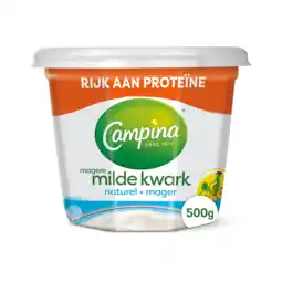 Jumbo Campina Magere Milde Kwark Naturel 500 g aanbieding