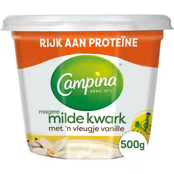 Jumbo Campina Magere Milde Kwark met 'n Vleugje Vanille 500 g aanbieding