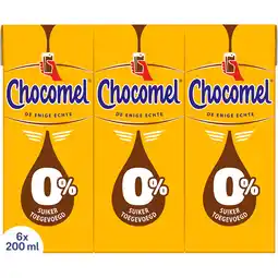 Jumbo Chocomel 0% suiker toegevoegd 6x200ml aanbieding