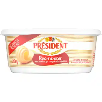 Jumbo Président Gezouten Roomboter met Verlaagd Vetgehalte (60%) 200 g aanbieding