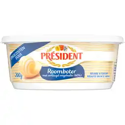 Jumbo Président Roomboter met Verlaagd Vetgehalte (60%) Ongezouten 200 g aanbieding