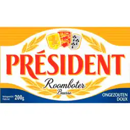 Jumbo Président Roomboter Ongezouten 200 g aanbieding