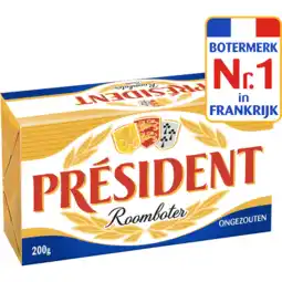 Jumbo Président Roomboter Ongezouten 200 g aanbieding