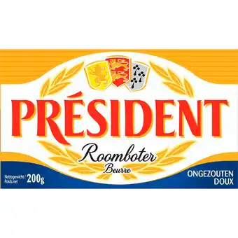 Jumbo Président Roomboter Ongezouten 200 g aanbieding