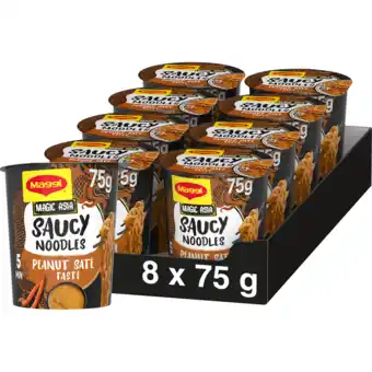 Jumbo Maggi Magic Asia Saucy Noodles Peanut Saté Taste 75 g aanbieding