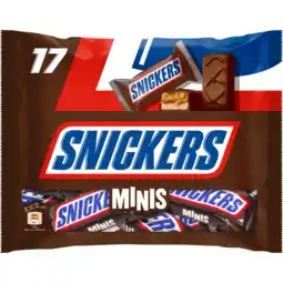 Jumbo Snickers Minis chocolade pinda caramel repen uitdeelzak 333g aanbieding