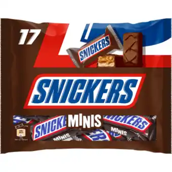Jumbo Snickers Minis chocolade pinda caramel repen uitdeelzak 333g aanbieding