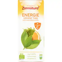 Jumbo Zonnatura Bio Energie Groene Thee Matcha & Sinaasappel 20 Stuks 36 g aanbieding