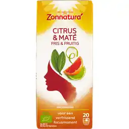 Jumbo Zonnatura Biologische Citrus & Maté Infusie - Fris & Fruitig 20 Zakjes 34 g aanbieding