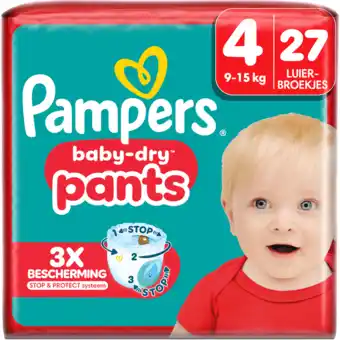 Jumbo Pampers Baby-Dry Pants Maat 4, 27 Luierbroekjes aanbieding