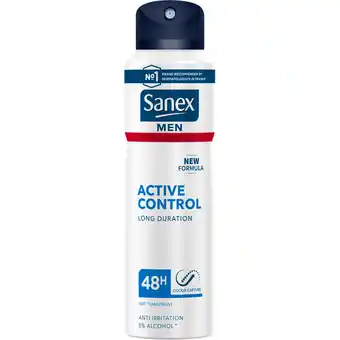Jumbo Sanex Men Active Control 48h Anti-Transpirant Deodorant Spray 200 ml aanbieding
