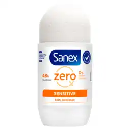 Jumbo Sanex Zero% Sensitive Gevoelige Huid Deodorant Roller 50 ml aanbieding
