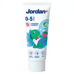 Jumbo Jordan Tandpasta Milde Frambozensmaak 0-5 Jaar 50 ml aanbieding