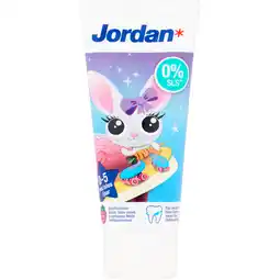 Jumbo Jordan Tandpasta Milde Frambozensmaak 0-5 Jaar 50 ml aanbieding
