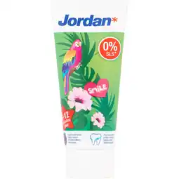 Jumbo Jordan Tandpasta Milde Fruitsmaak 6-12 Jaar 50 ml aanbieding