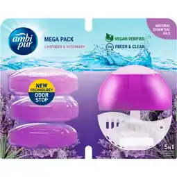 Jumbo Ambi Pur 24h Fresh & Clean Lavender & Rosemary 5in1 Mega Pack 4 x 55 ml aanbieding