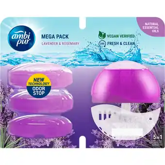 Jumbo Ambi Pur 24h Fresh & Clean Lavender & Rosemary 5in1 Mega Pack 4 x 55 ml aanbieding