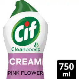 Jumbo Cif CleanBoost Schuurmiddel Cream Pink 750 ml aanbieding