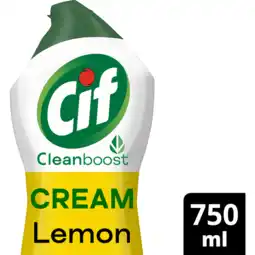 Jumbo Cif CleanBoost Schuurmiddel Cream Citroen 750 ml aanbieding