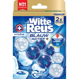 Jumbo Witte Reus Toiletblok Blauw Actief Hygiene 2x 50g aanbieding