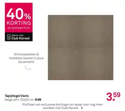Karwei Tapijttegel Vloris aanbieding