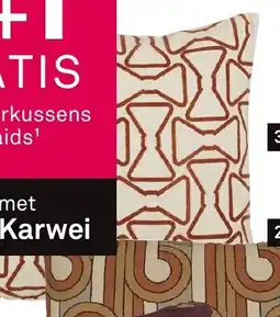 Karwei Kussen graphic strik aanbieding