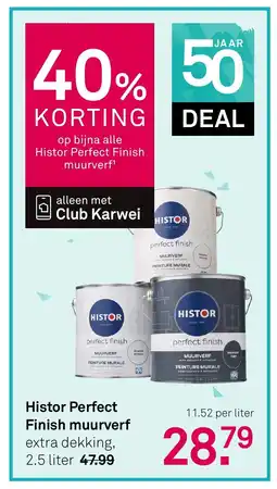 Karwei Histor Perfect Finish muurverf extra dekking aanbieding