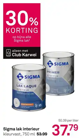 Karwei Sigma lak interieur aanbieding
