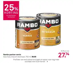Karwei Rambo pantser vernis aanbieding