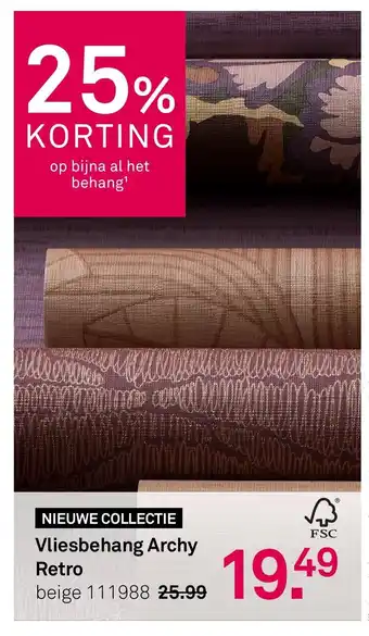 Karwei Vliesbehang Archy Retro aanbieding