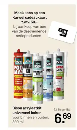 Karwei Bison acrylaatkit universeel koker aanbieding
