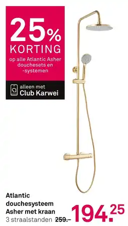 Karwei Atlantic douchesysteem Asher met kraan aanbieding