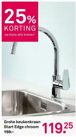 Karwei Grohe keukenkraan Start Edge chroom aanbieding