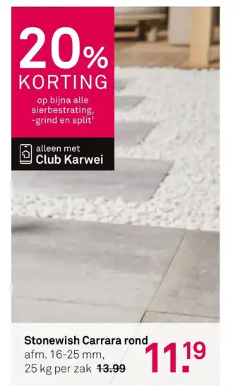 Karwei Stonewish Carrara rond aanbieding