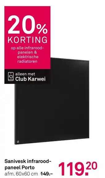 Karwei Sanivesk infrarood paneel Porto aanbieding