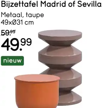 Leen Bakker Bijzettafel Madrid aanbieding