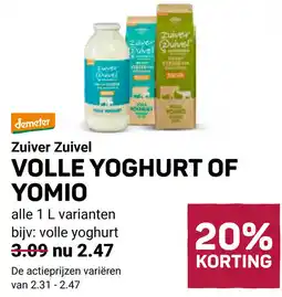Ekoplaza Zuiver Zuivel Volle yoghurt of yomio aanbieding