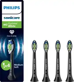 Coolblue Philips Sonicare Optimal White HX6064/88 Zwart (4 stuks) aanbieding