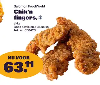 Bidfood Salomon FoodWorld Chik'n fingers aanbieding