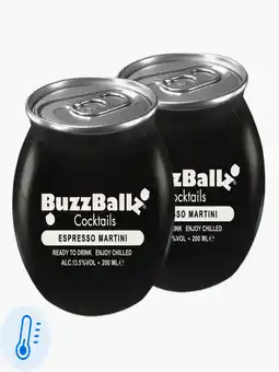 Flink BuzzBallz Espresso Martini 13.5% 20cl 2x aanbieding