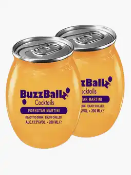 Flink Buzzballz Pornstar Martini 13,5% 20cl 2x aanbieding
